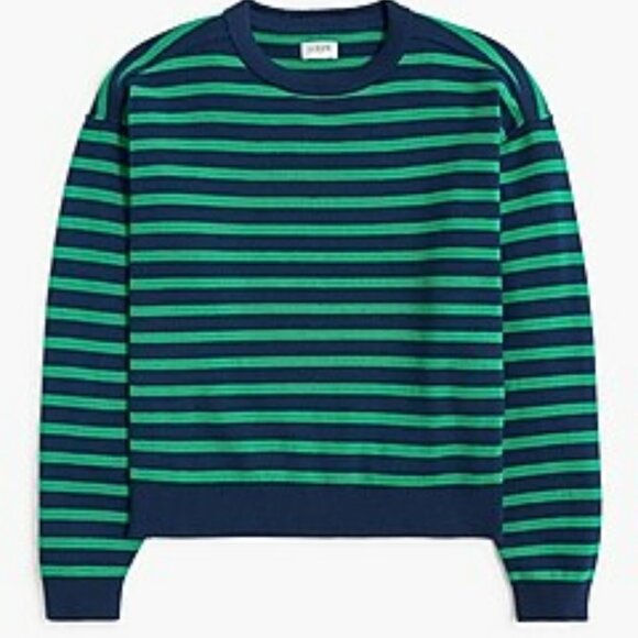NWT J. CREW Striped drop-shoulder pullover - Picture 1 of 5